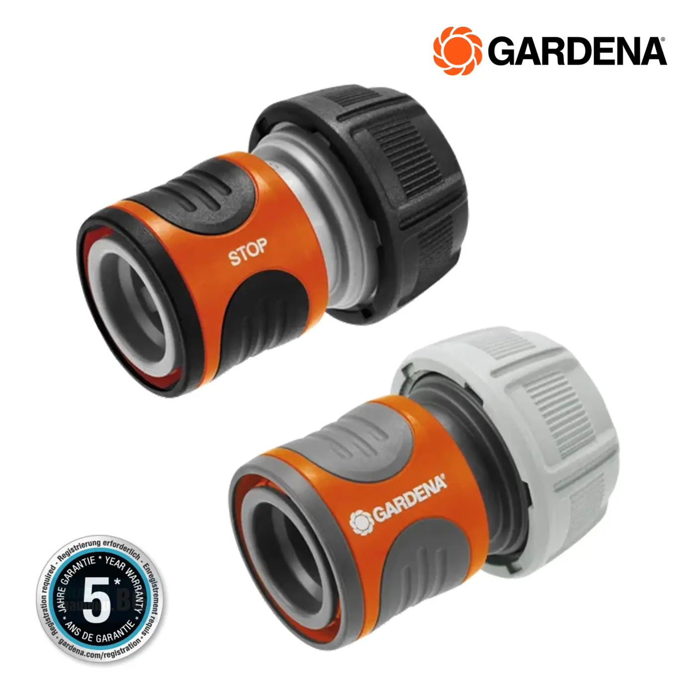 Комплект конектори за маркуч GARDENA 19 мм (3/4") – Пълно решение за свързване и контрол
